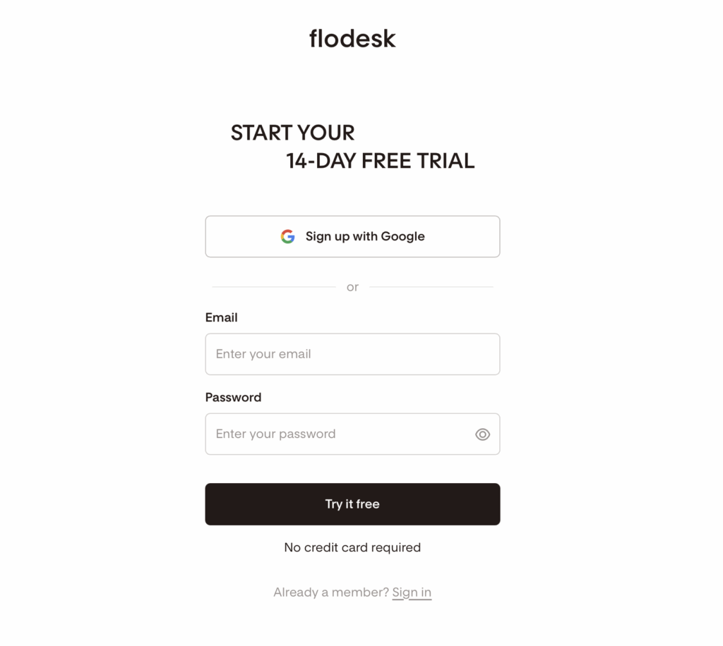 Flodesk 14 Tage kostenlos testen
