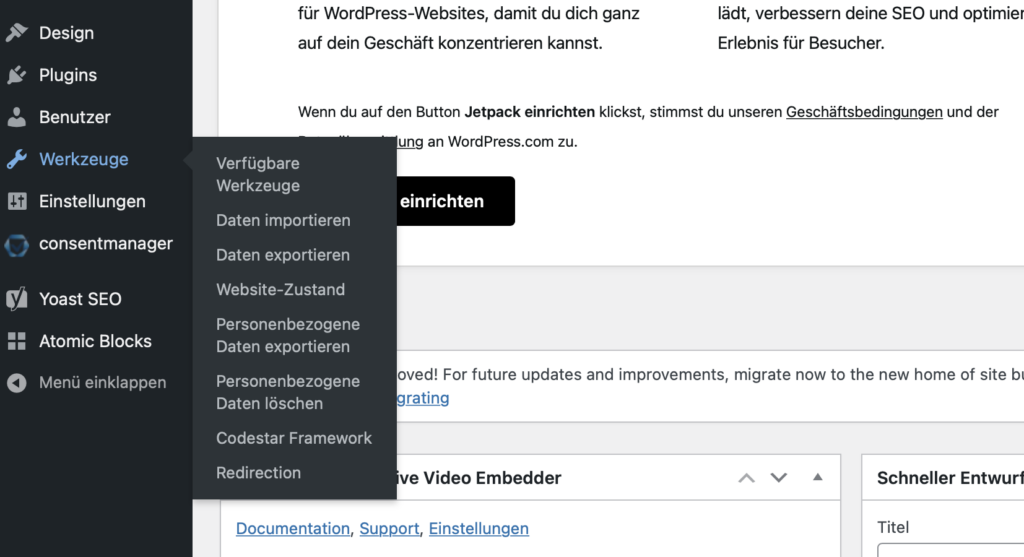 Redirect WordPress Showit 301 Weiterleitung